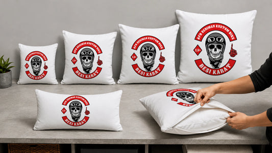 Motorcycle club cushion sizes and removable-cover construction compared on an inspection table.