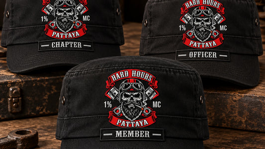 Matching cadet caps prepared for club members, chapters and officers.