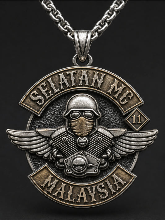Custom motorcycle club necklace and pendant design