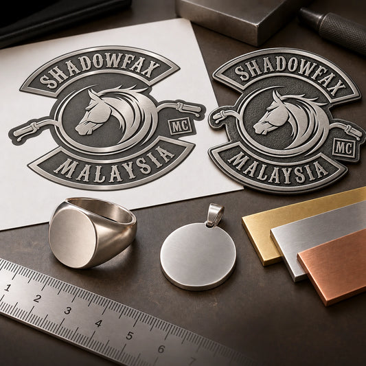 Authorized motorcycle club logo reference prepared for a custom jewelry and metal gear project.