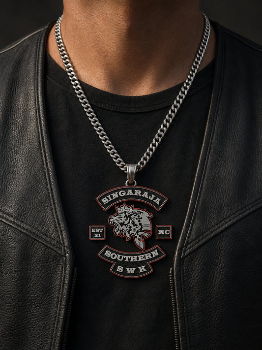 Custom motorcycle club necklace and pendant design