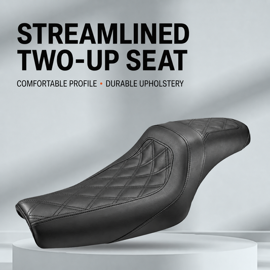 Streamlined Harley Sportster two-up seat product view 1
