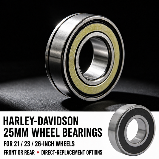 25mm wheel bearing kits for 21, 23 and 26-inch wheels