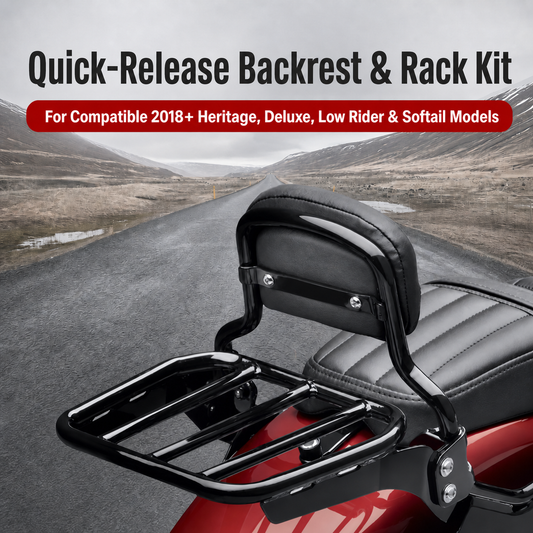 Quick-release backrest and luggage rack kit