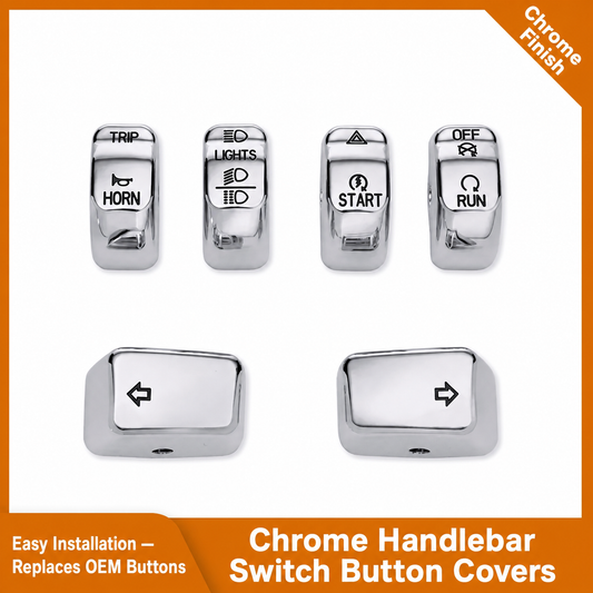 Chrome Handlebar Control Switch Button Covers for Harley-compatible motorcycles
