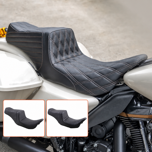 Two-up touring motorcycle seat