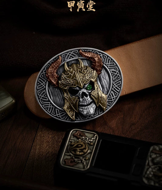 Undead Lord Skull Biker Belt Buckle detail view 1