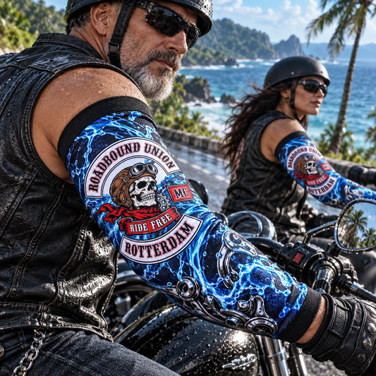 Smooth ice-silk performance motorcycle club arm sleeve