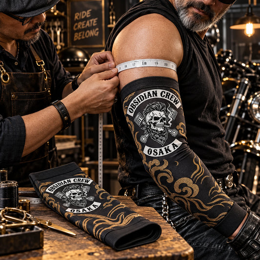 Measuring the widest part of the upper arm beside a removable club sleeve