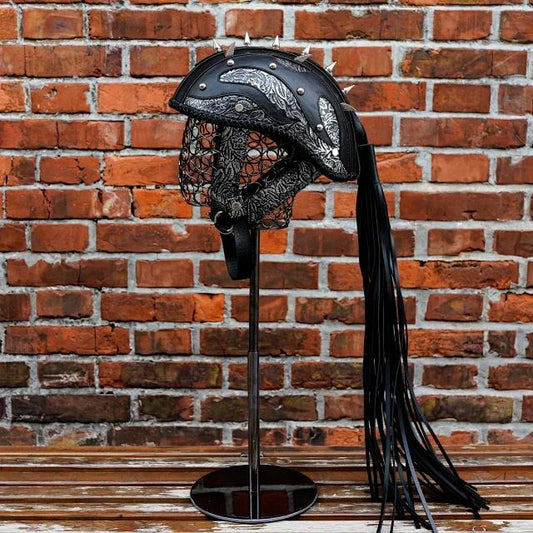 Decorative leather half helmet custom handmade cowhide helmet custom R36-05
