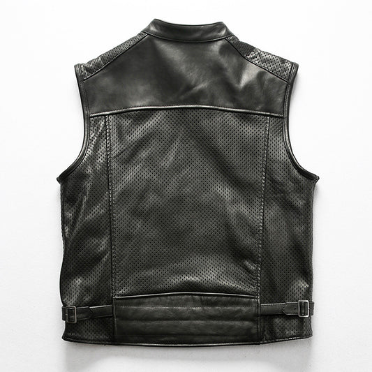 Vest Mens Leather Motorcycle Club - bikerclubshop