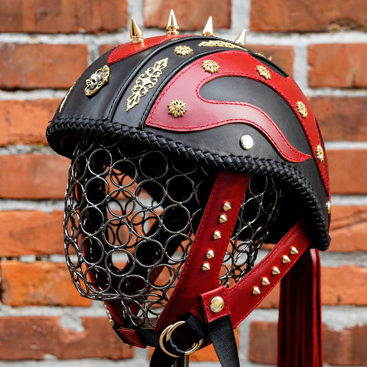 Custom-Decorative-HalfHelmet-Cowhide