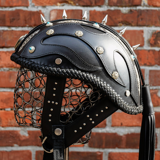 Custom-Decorative-HalfHelmet-Cowhide