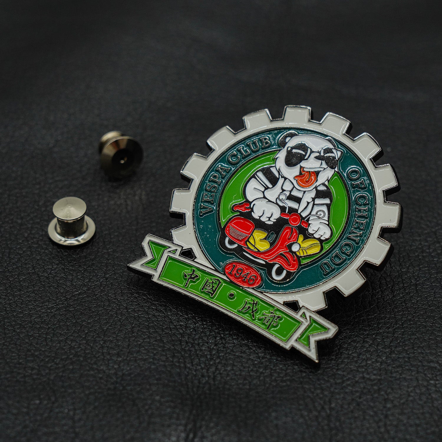 Hard enamel pin artwork and finish example