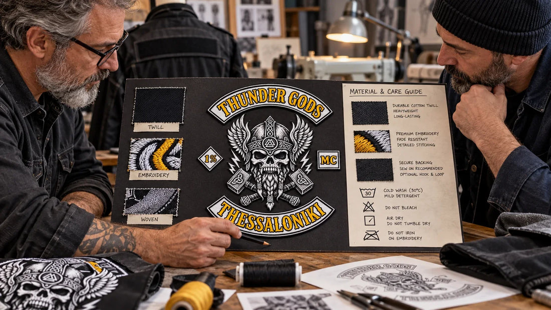 Thunder Gods riders review featured materials for Jacket Patch Style Guide: Layout, Materials and Care.
