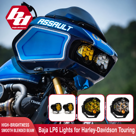 Motorcycle LED headlight and auxiliary lighting featured in an inspection and maintenance guide