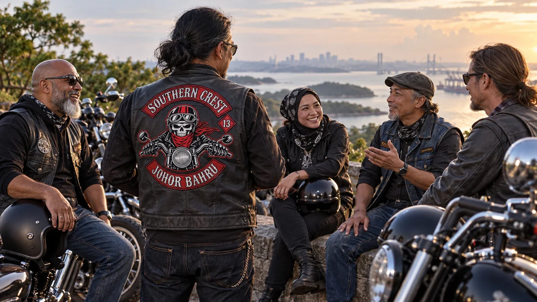 Southern Crest editorial scene illustrating motorcycle identity, personal expression, rebellion as a cultural theme, visual symbols, historical context and avoiding assumptions about individuals: featured.
