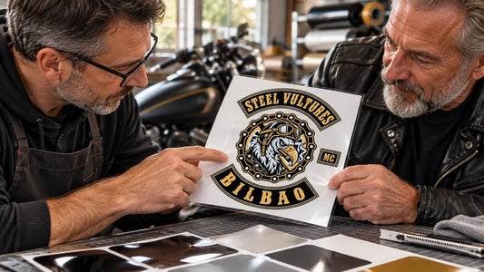 Steel Vultures editorial scene illustrating outdoor sticker material testing, durability and clean removal: featured.