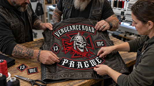 Vengeance Road riders review featured materials for Custom Biker Patches for Vests and Jackets.