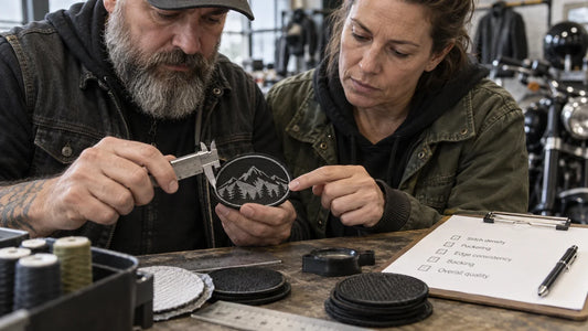 Eighteen Iron riders review featured materials for Custom Motorcycle Patches: Artwork, Materials and Ordering.