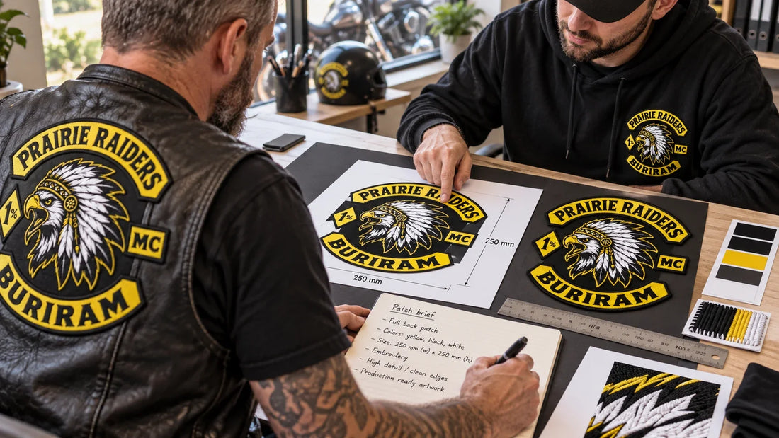 Prairie Raiders riders review featured materials for Designing a Motorcycle Club Patch: A Practical Brief.
