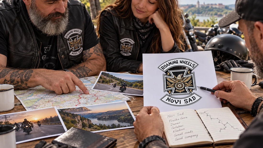 Roaming Wheels riders review featured materials for Motorcycle Club Badge Design: Turning Ride Stories into Artwork.
