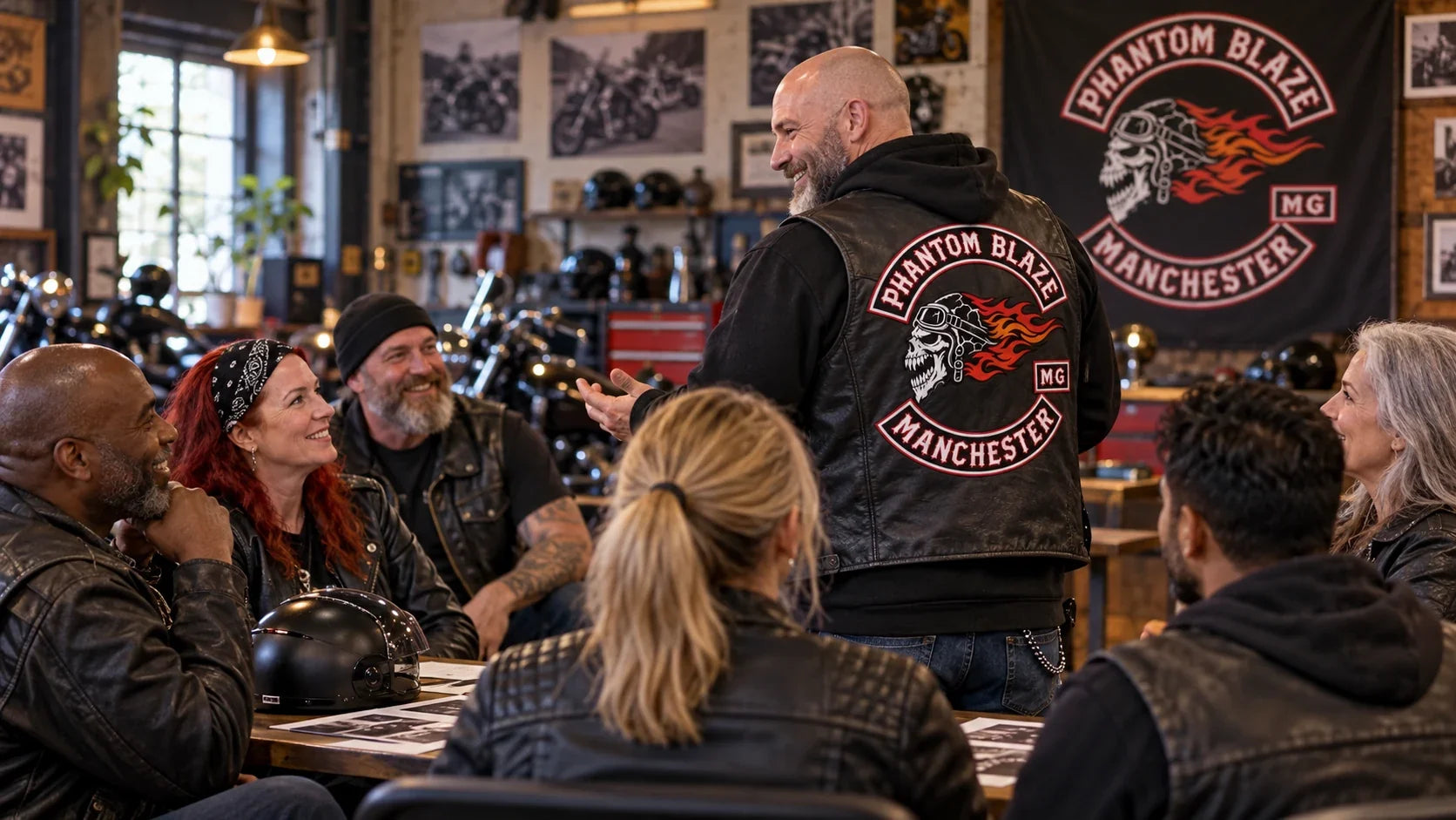 Phantom Blaze editorial scene illustrating ethical motorcycle club recruitment, welcoming events and member fit: featured.