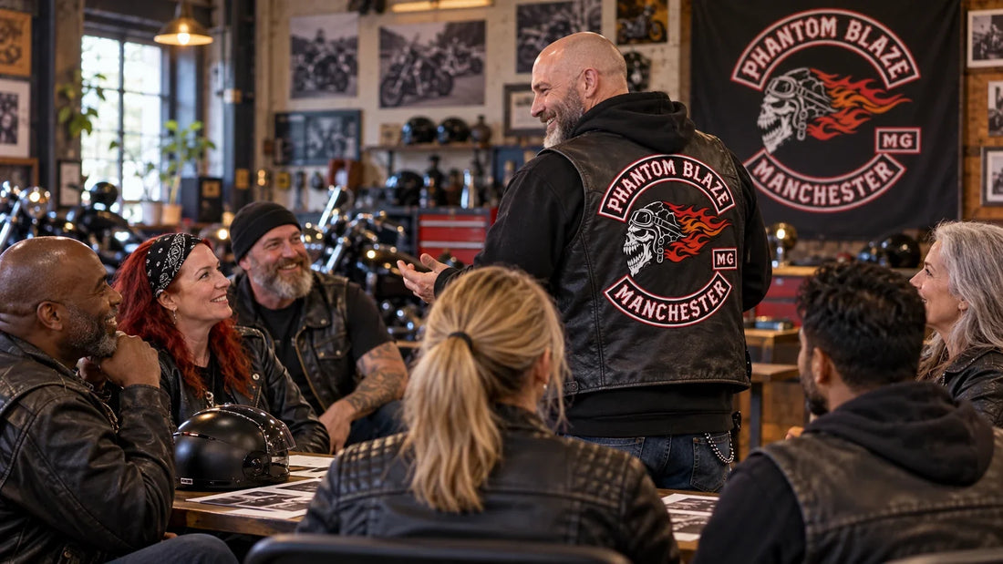 Phantom Blaze editorial scene illustrating ethical motorcycle club recruitment, welcoming events and member fit: featured.
