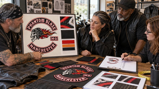 Phantom Blaze riders review featured materials for Custom Member Patches: Design, Authorization and Ordering.