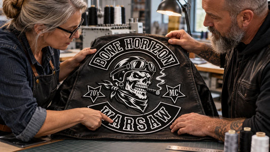 River Jackals editorial scene illustrating embroidered back patch lettering size, spacing, contrast and stitch testing: featured.