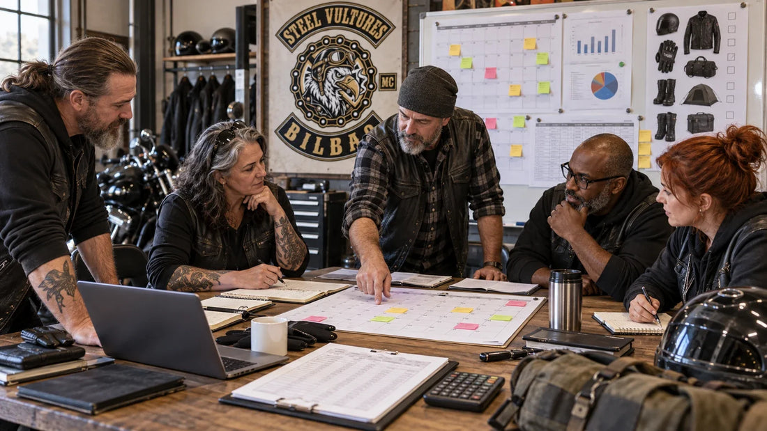 Steel Vultures riders review featured materials for Motorcycle Club Time and Resource Management.