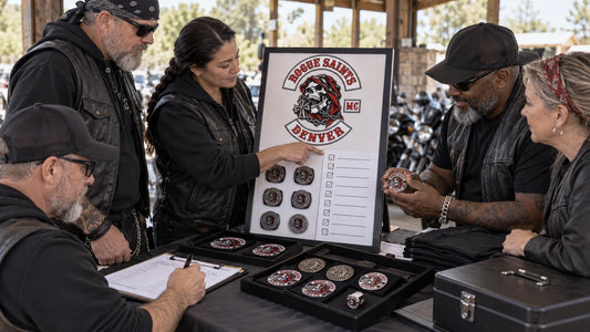 Rogue Saints riders review featured materials for Event Reward Badges: Design and Program Guide.
