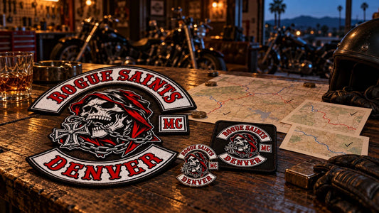 Love Ride Rally 2026 club reset plan with Rogue Saints embroidered badge, role patch and metal pin