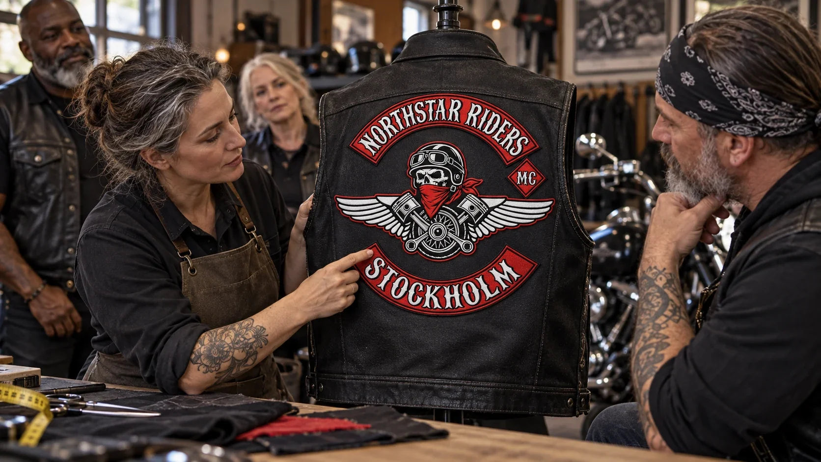 Northstar Riders editorial scene illustrating motorcycle club colors: featured.
