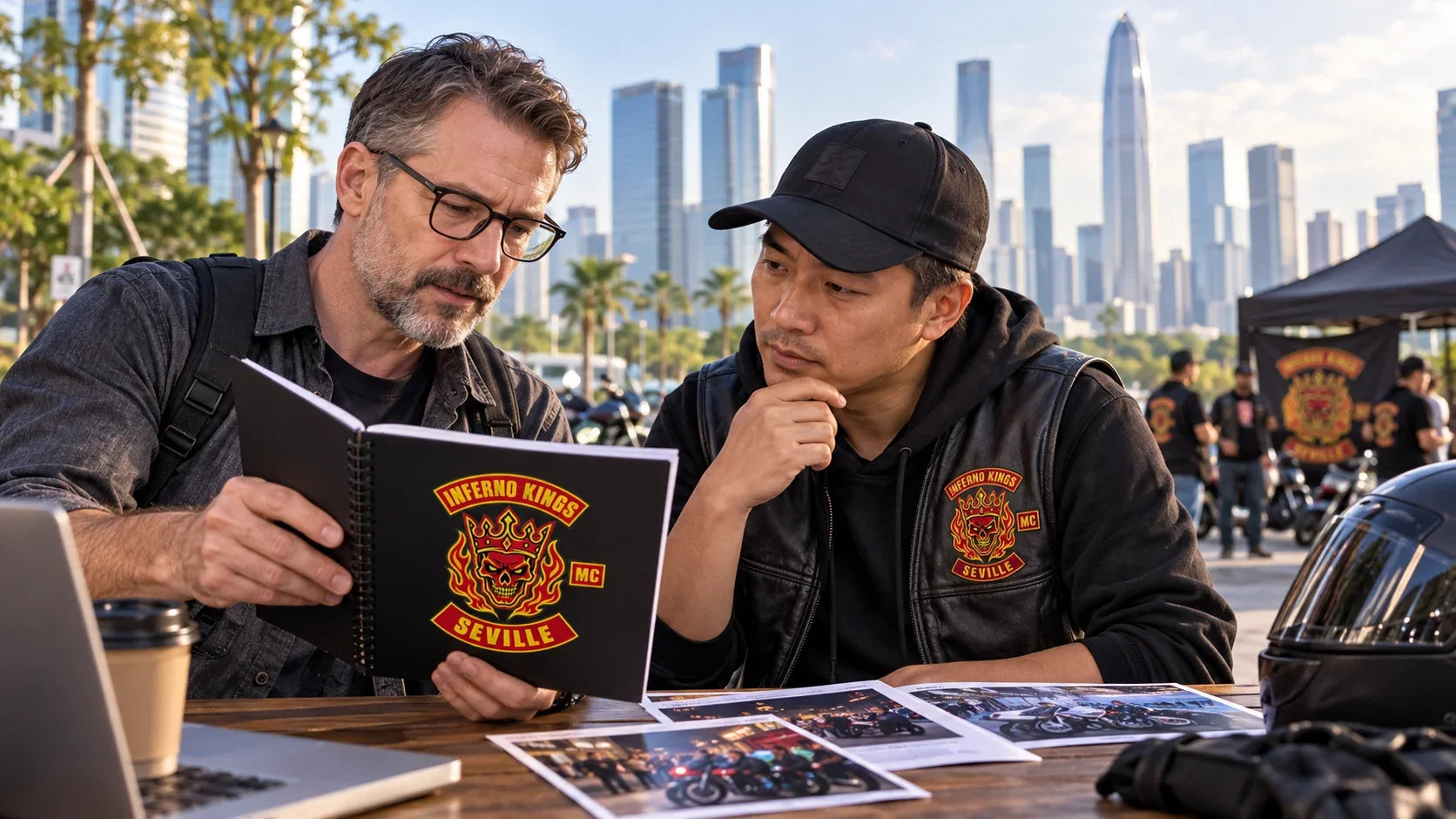 Inferno Kings editorial scene illustrating responsible research into current Shenzhen Harley-Davidson rider groups and official affiliation claims: featured.
