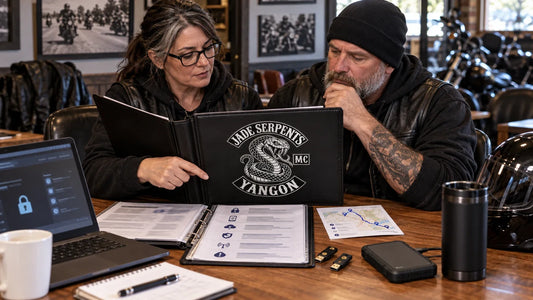 Jade Serpents riders review featured materials for Motorcycle Club Tech Support: Accounts, Security and Ride Communication.