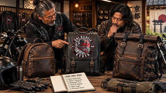 Oni Rebels riders review featured materials for Leather Backpack Types: Choose by Load and Ride.