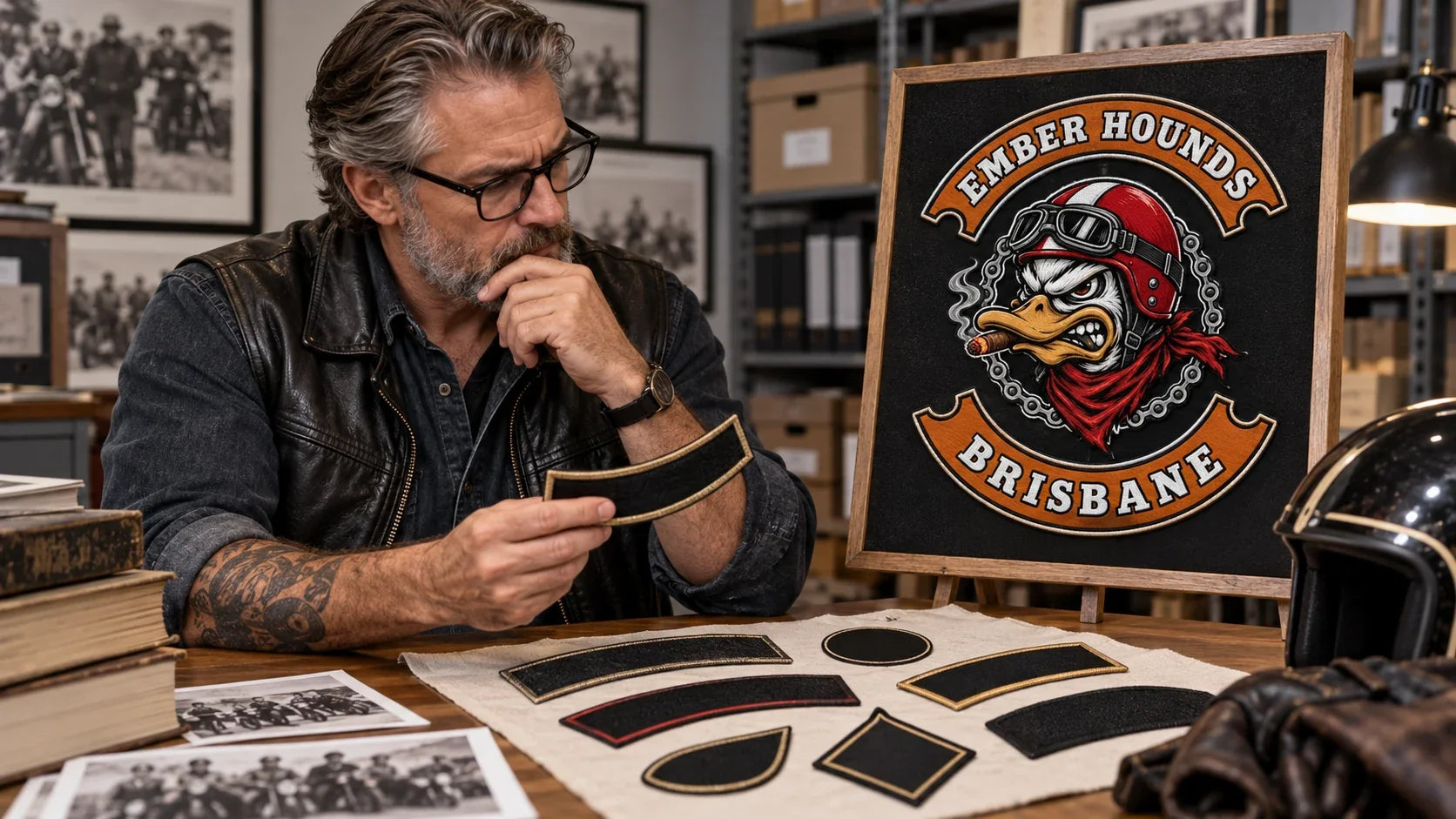 Ember Hounds editorial scene illustrating the historical meaning, context and responsible interpretation of one percenter patches: featured.