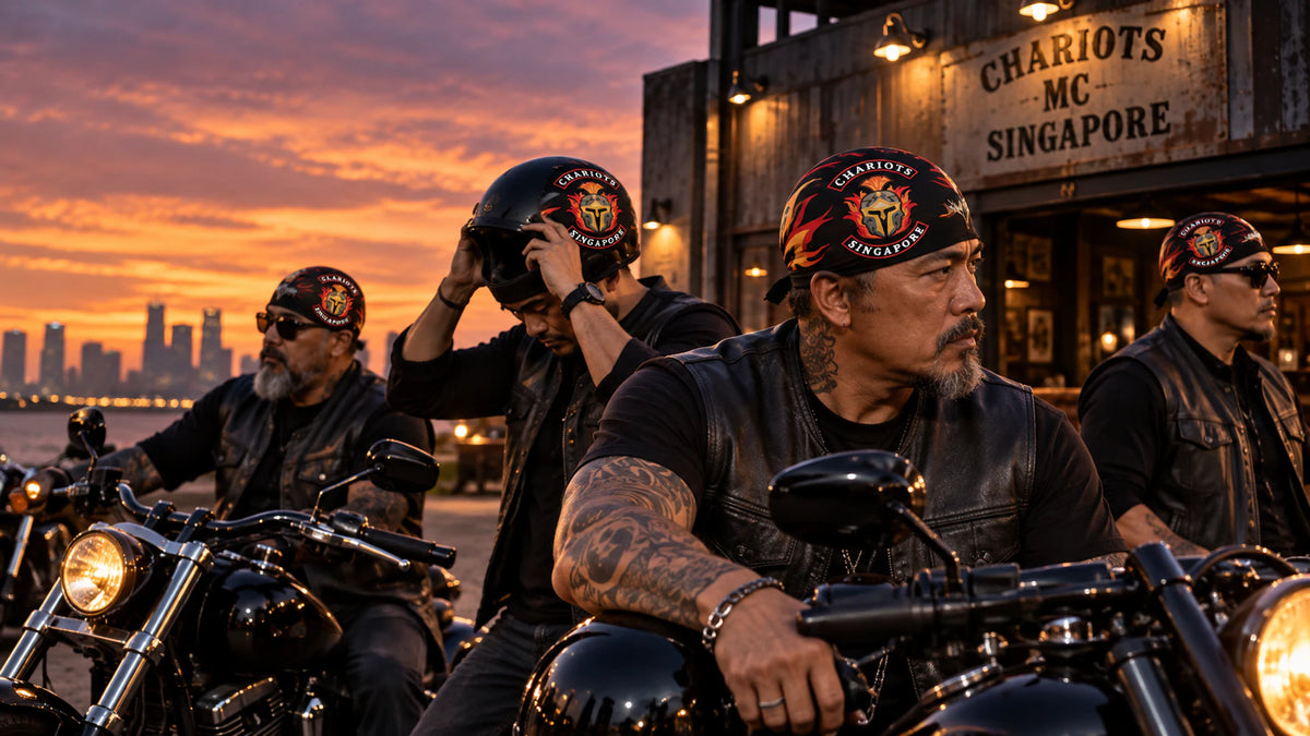 Hero custom motorcycle club skull cap with an approved full-coverage club design.