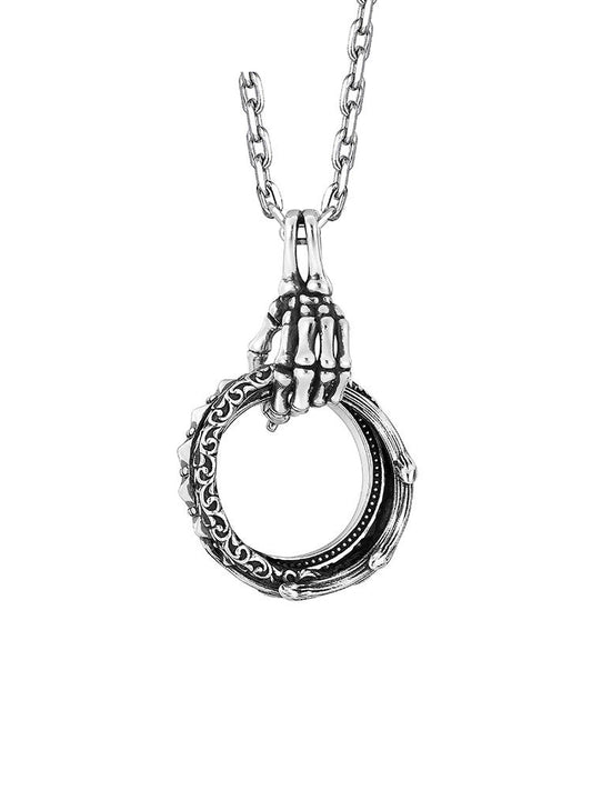 Hope Ring Sterling Silver Biker Pendant — clean product front view 1