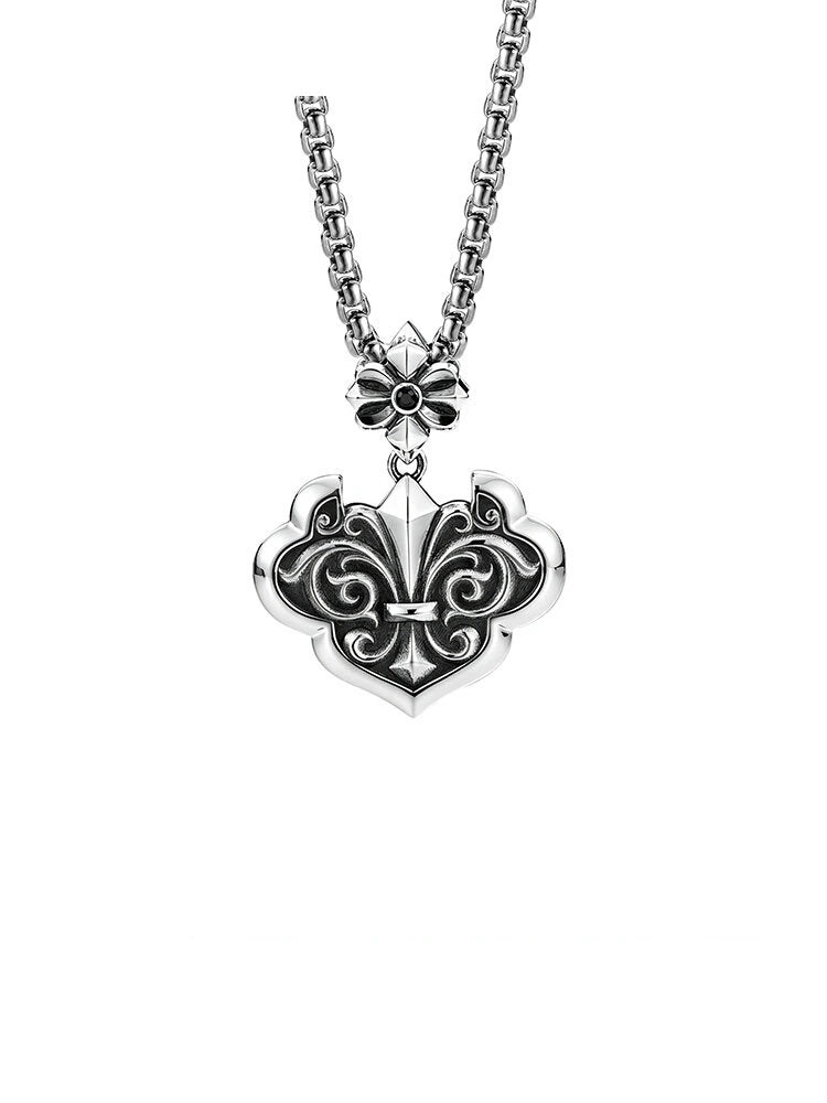 Peace Lock Sterling Silver Biker Pendant — clean product front view