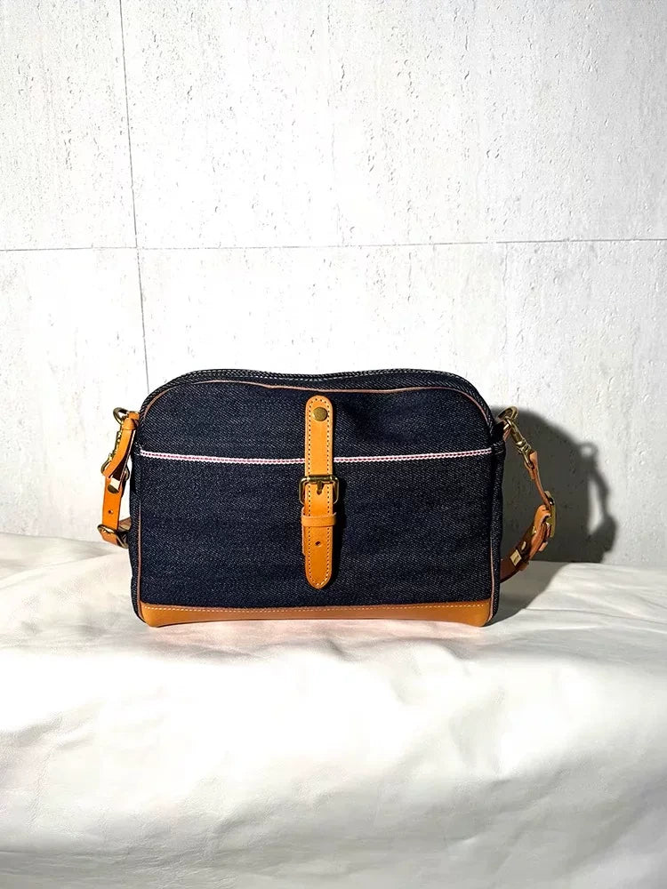 selvedge denim leather crossbody bag 1