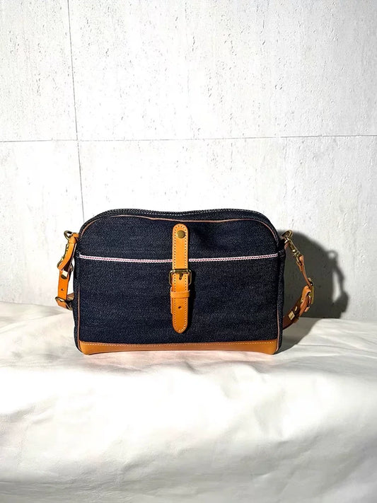 selvedge denim leather crossbody bag 1
