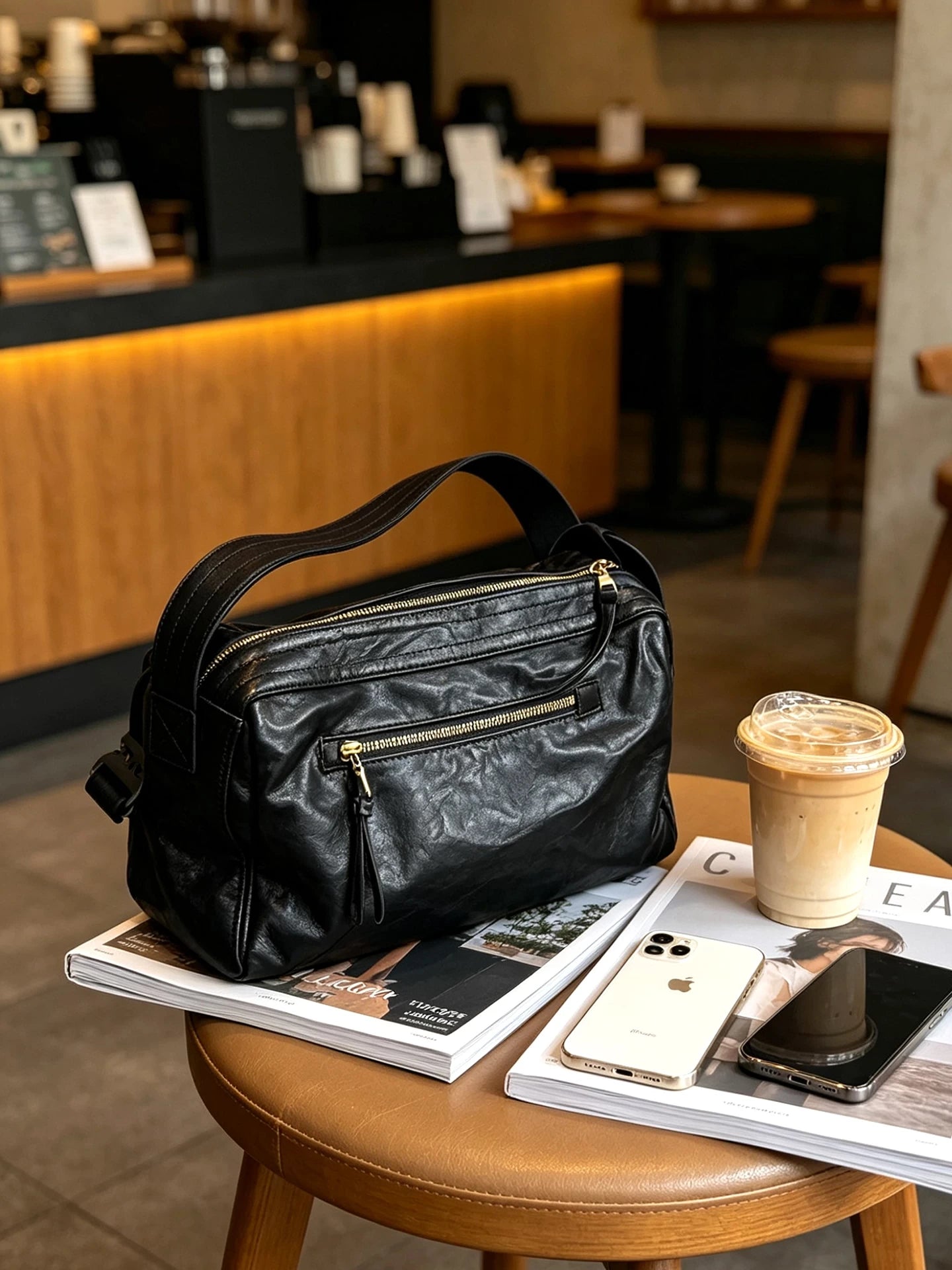 washed horsehide toast hobo crossbody bag 1