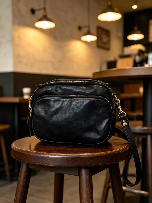 oiled horsehide square crossbody bag 2