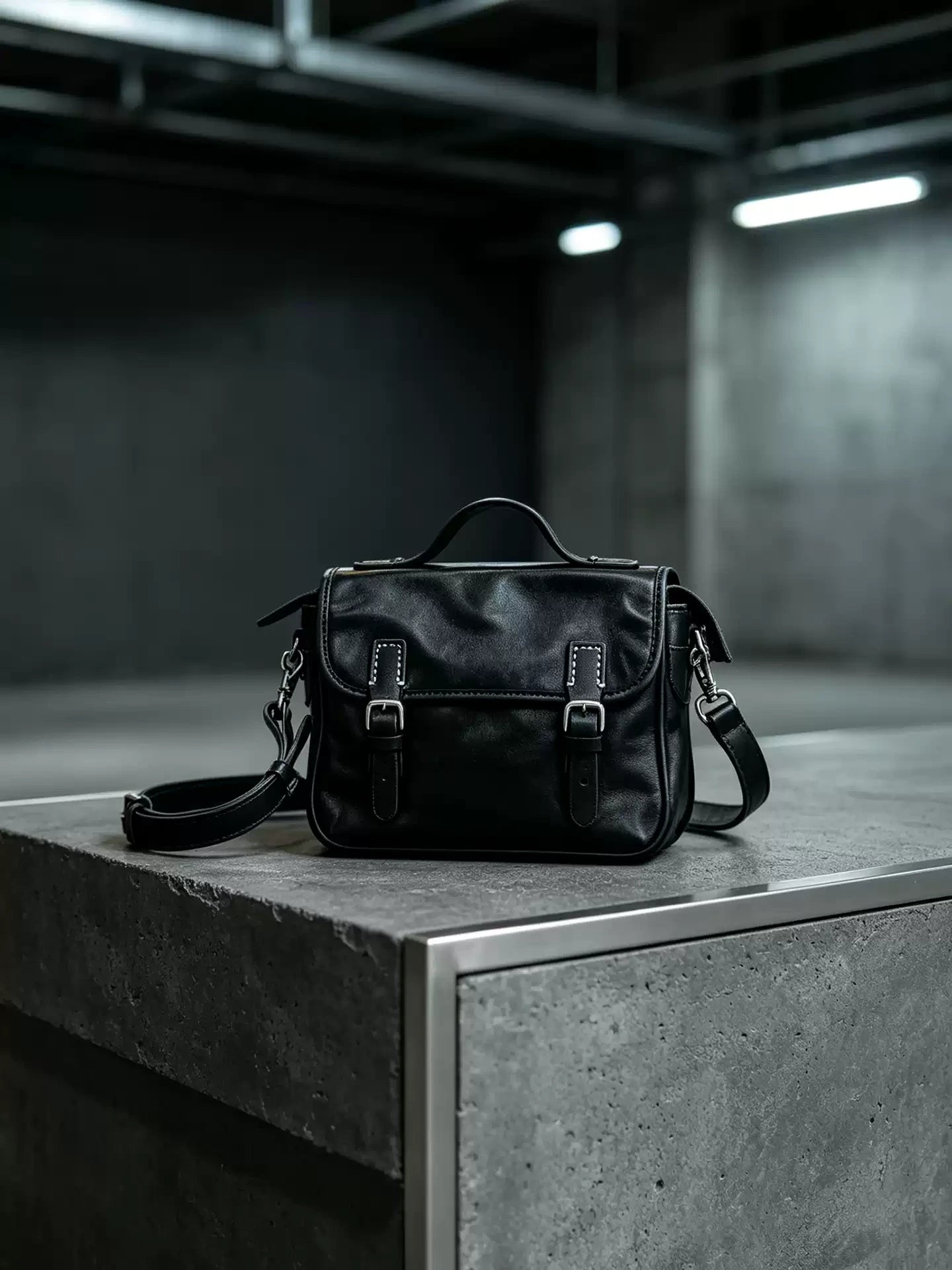 vegetable-tanned leather messenger bag 2