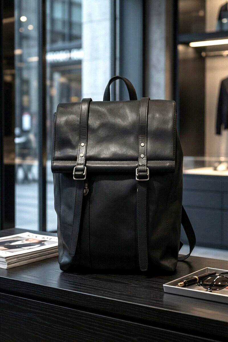 vintage soft cowhide business backpack 2