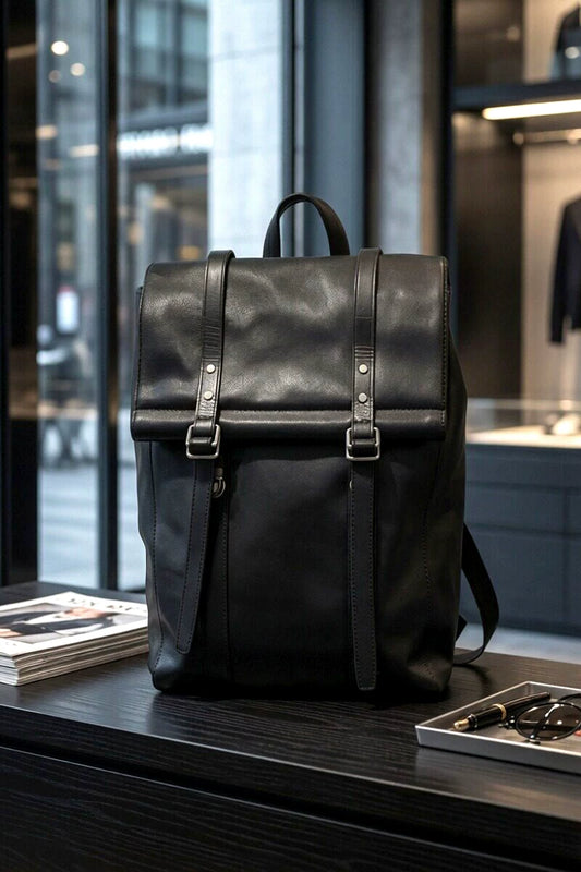 vintage soft cowhide business backpack 2
