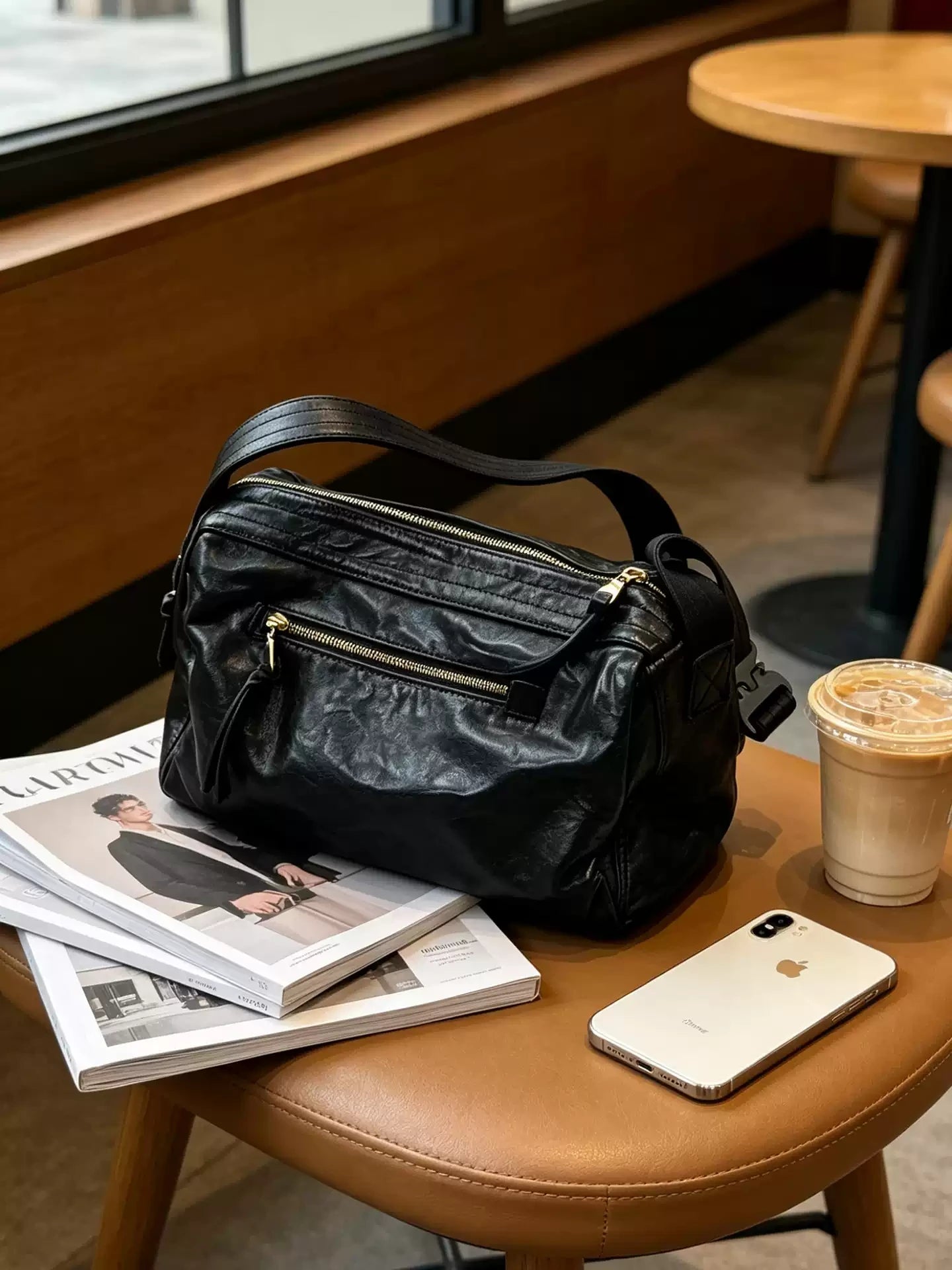 washed horsehide toast hobo crossbody bag 2