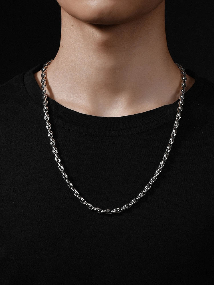 Heavy Sterling Silver Biker Chain Necklace — product detail view 2